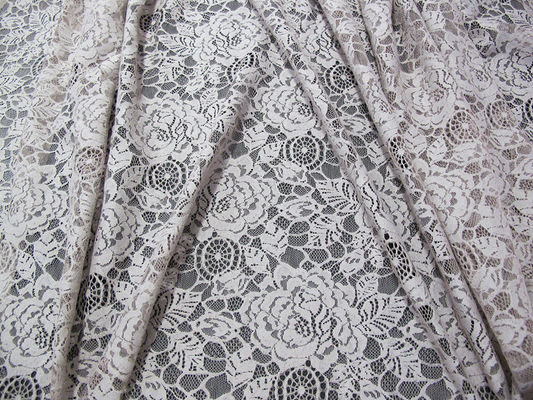Blanco de nylon de la tela del cordón de la flor del algodón amistoso de Eco para el ODM del OEM de la blusa