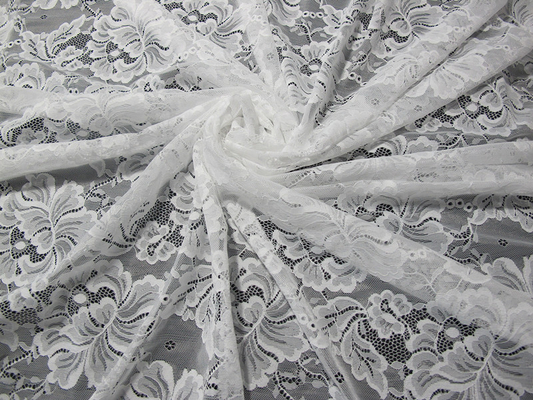 Diseño floral de nylon de encargo de la tela del cordón del bordado de Digitaces para la modistería
