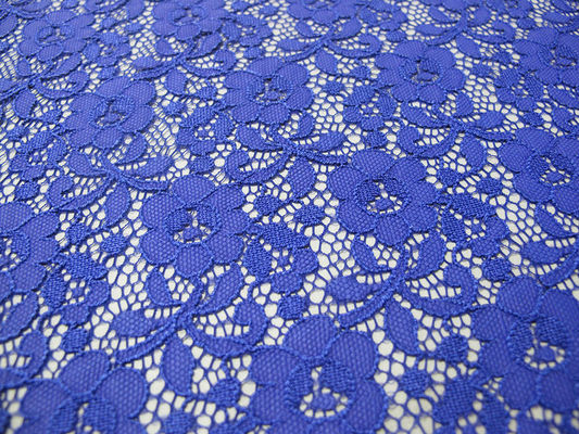 Mini floral de Digitaces de la tela de nylon azul del cordón para señora Dress