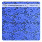 Tela atada del cordón de los azules añiles del lanzamiento del verano, tela floral nupcial del cordón