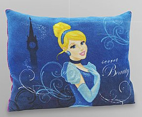 Amortiguadores y almohadas azules lindos de la felpa de Disney Cenicienta para los niños