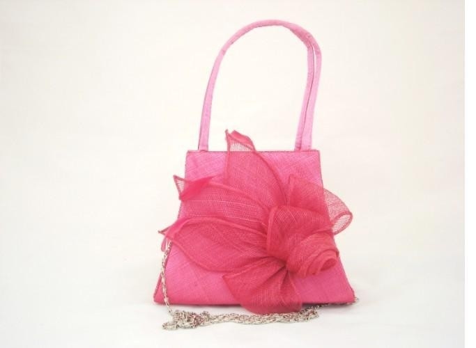Bolsos elegantes del 100% Sinamay con las hojas y las flores, bolsos de Sinamay del satén de Sinamay de las cadenas del metal