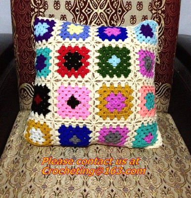 almohada del cordón del amortiguador del ganchillo de la moda para la ensenada colorida de la almohada de la cubierta del amortiguador de la decoración casera